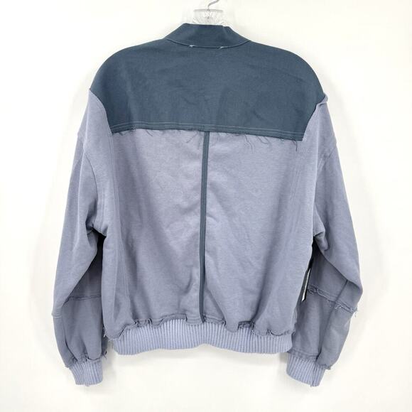 Listicle Lightweight Sz Small Periwinkle/Blue Button Up Boutique Bomber Jacket - Picture 2 of 10